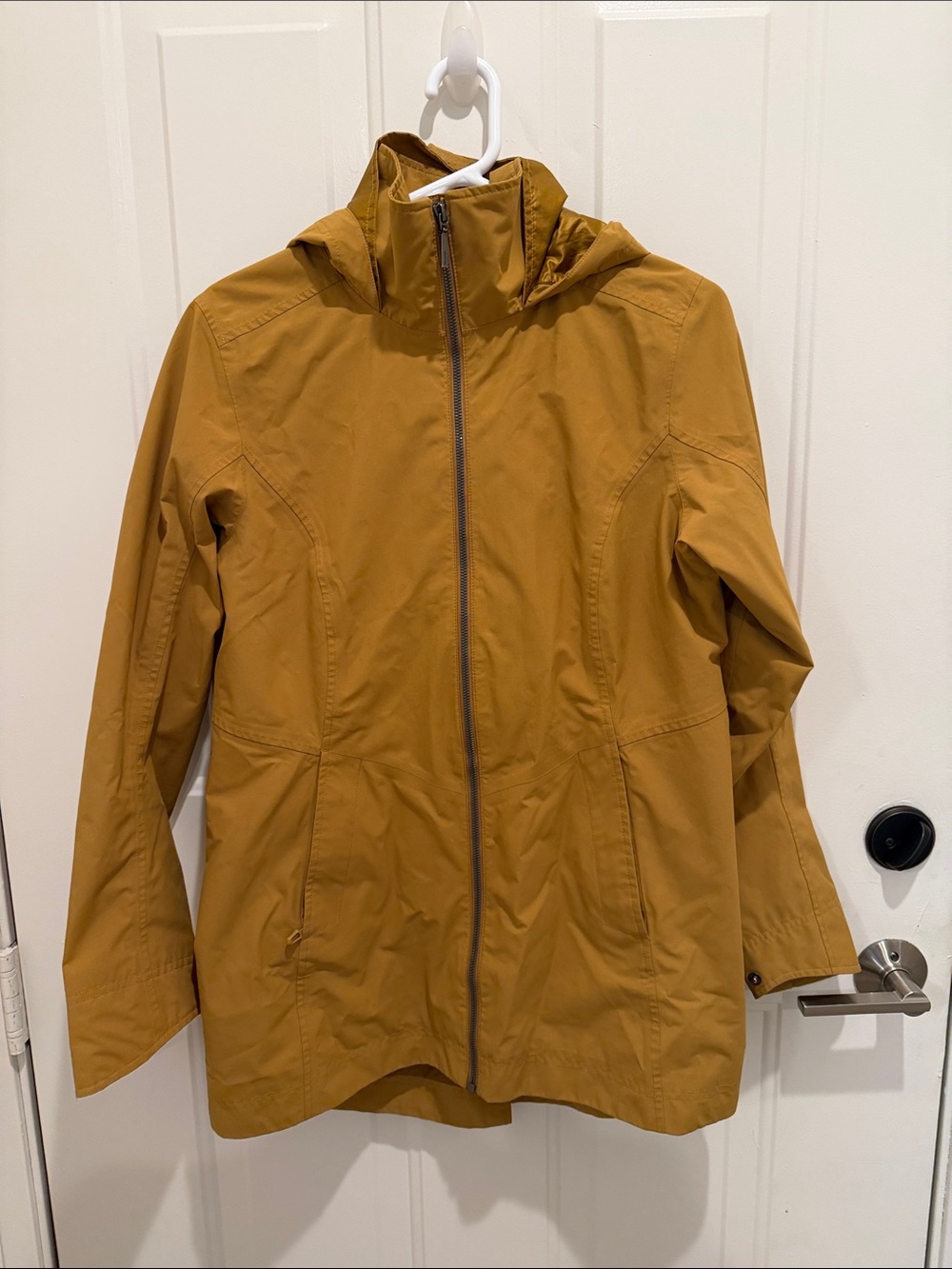 Women’s Hooded Raincoat - beige/tan Water-Resistant Shell